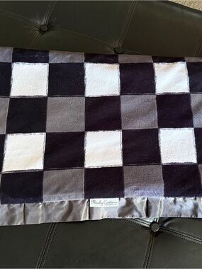 Minky Couture Black, White & Gray Checkerboard Throw